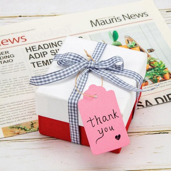 100 PCS Gift Tags with String Attached, 1.7x2.8 inch Colored Gift Tags for Prese - Picture 2 of 8